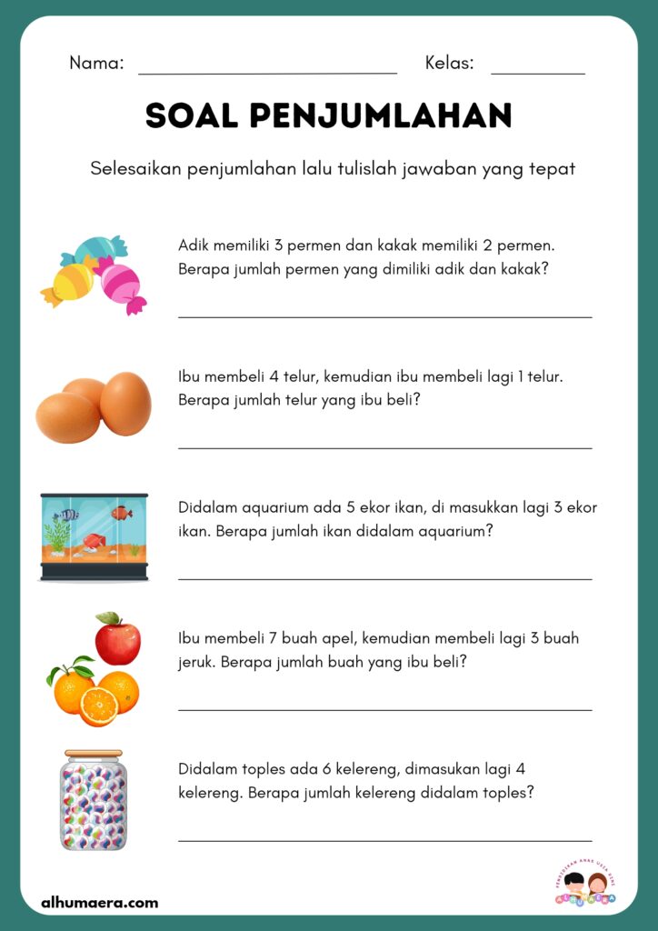 Lembar Kerja Soal Cerita Sederhana